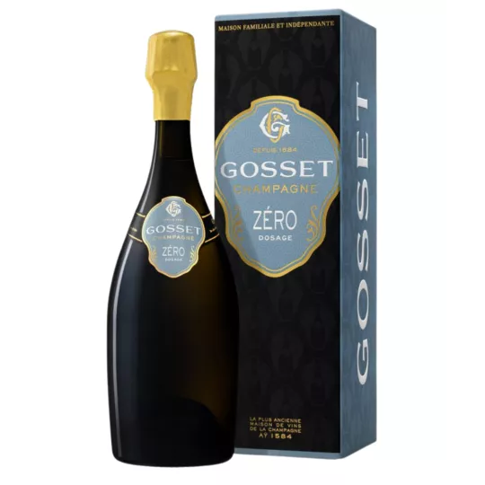 Bottle of Champagne Gosset Zéro Dosage - Cuvée with no added sugar, 62% Chardonnay and 38% Pinot Noir
